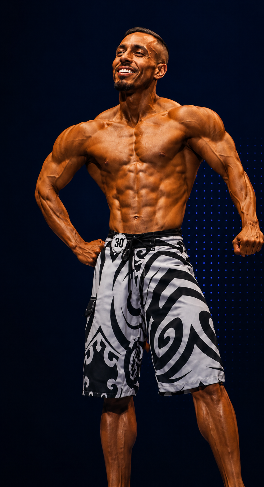 Jimmy The Coach posing in a physique competition